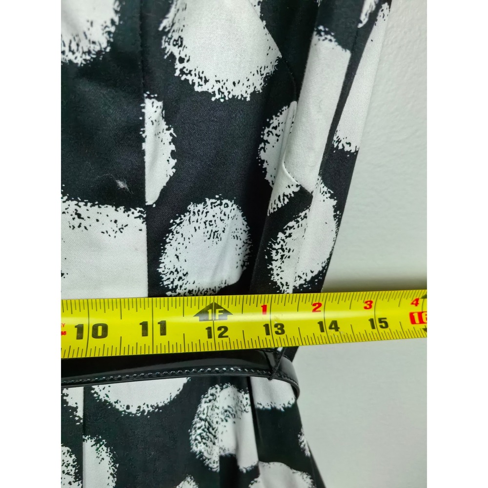 Eliza J Polka Dot Cotton Belted Fit‎ & Flarea Dress Black White With Belt 4 - Picture 8 of 9